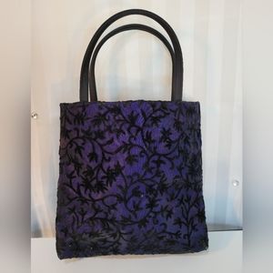 Versace profum bag purple black satin lace